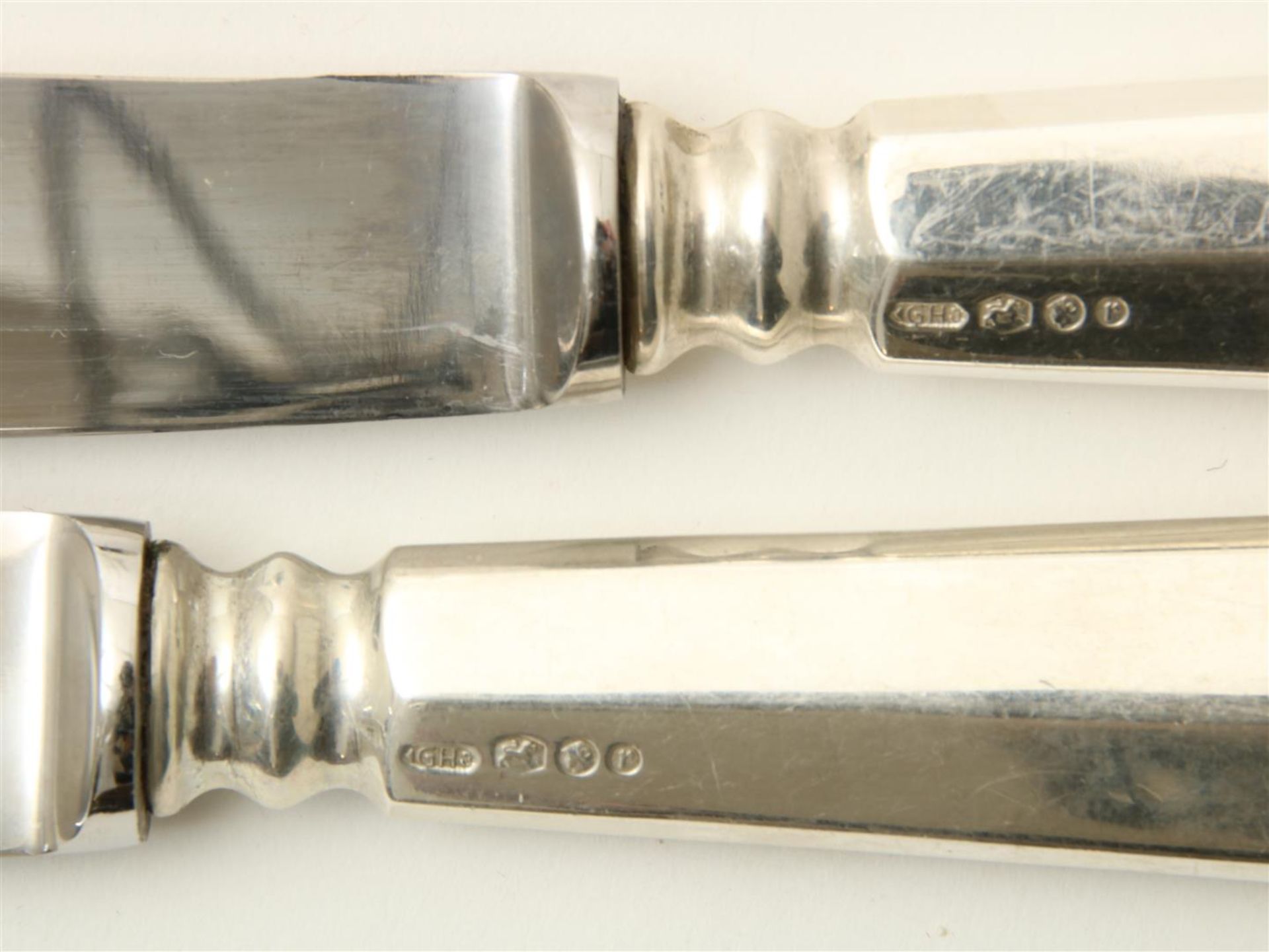 Six silver knifes, Haags Lofje,  Zilverfabriek Gebr. Huisman n.v., Schoonhoven - Bild 2 aus 2