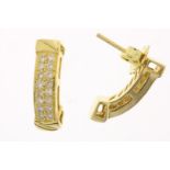 Yellow gold ear clips set with diamonds, brilliant cut, approximately 0.3 ct., F/G, VS/SI, grade