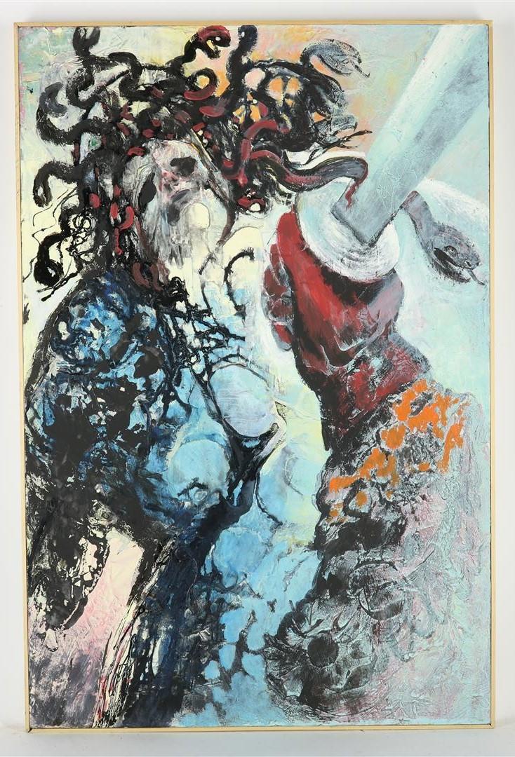 Ninke Kast (1926-2022) 'Medusa', signed and dated 1997 on the reverse, board 122 x 122 cm. - Image 2 of 3