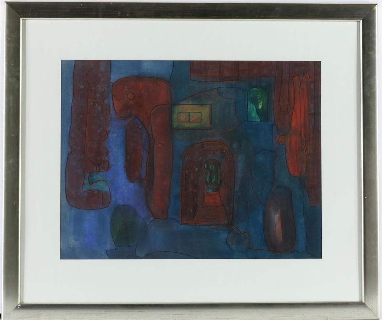 Riek Schagen (1913-2008) Abstract representation, signed lower right, gouache 47 x 62 cm. - Image 2 of 4