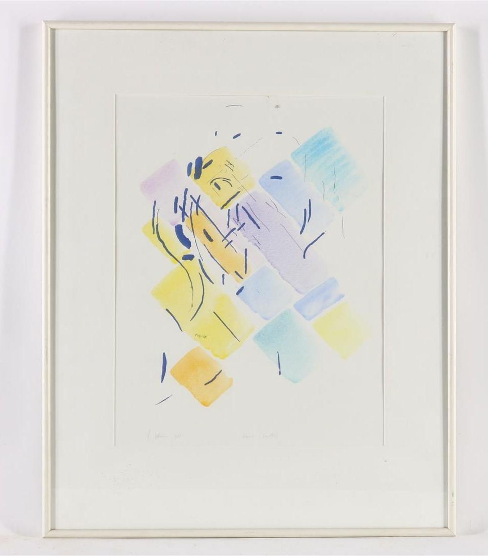 Jaap (Jacob) Hillenius (1934-1999) Abstract composition, signed and dated 1985 lower left. Colored - Image 2 of 4