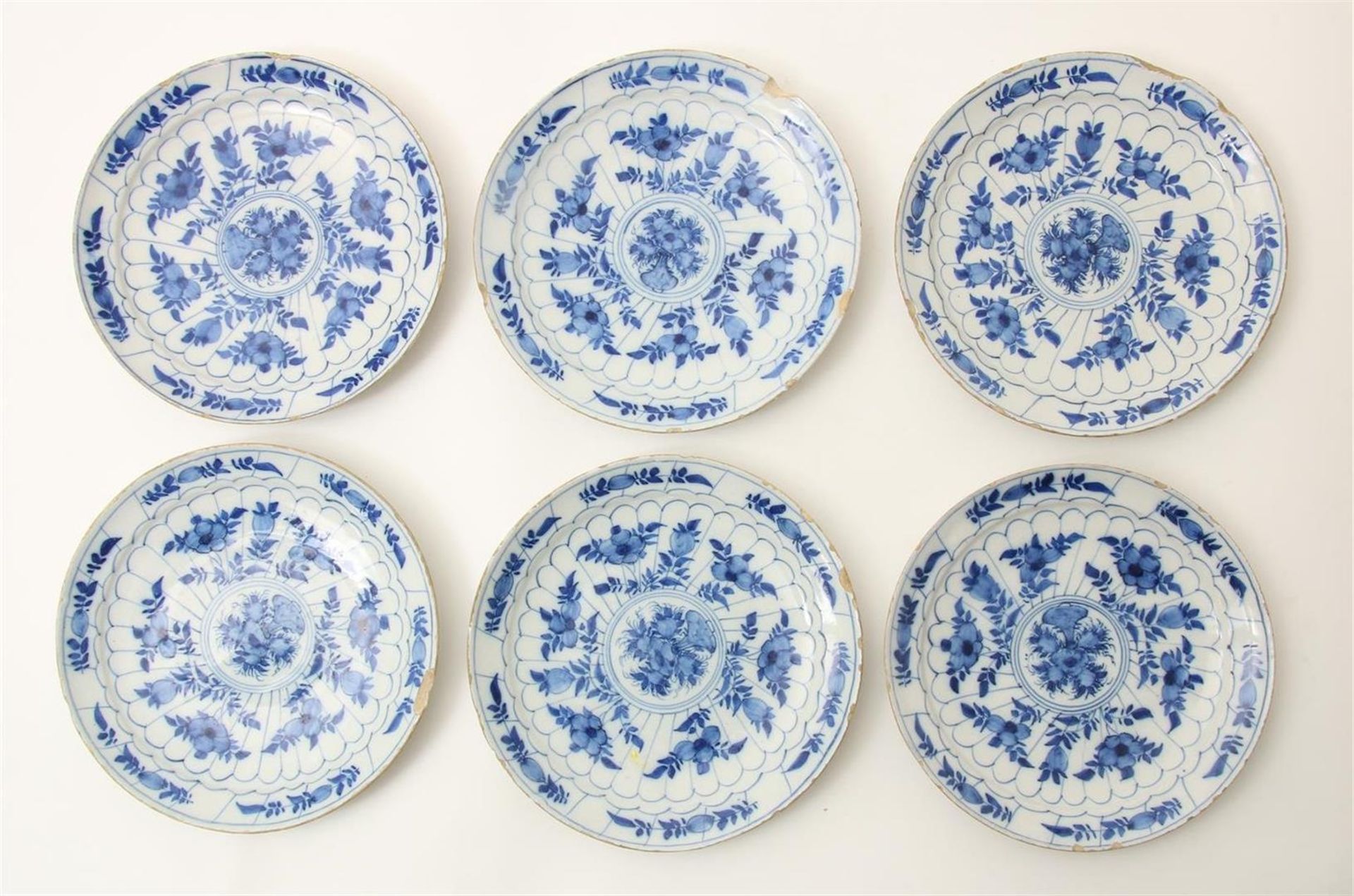 set of 6 earthenware pancake plates
