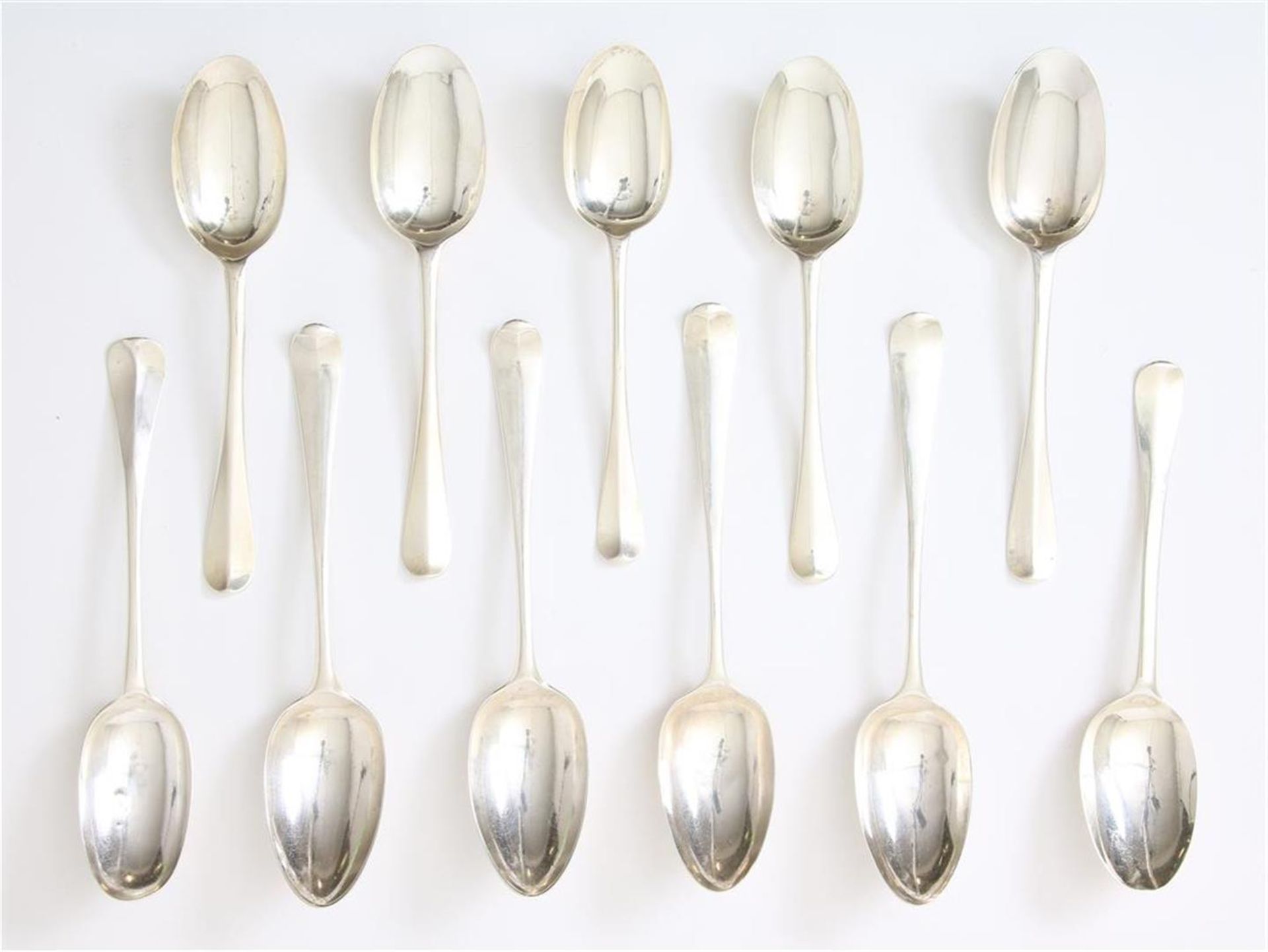 A lot silver cutlery 11 spoons, 18th century 