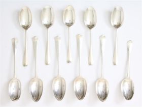 A lot silver cutlery 11 spoons, 18th century