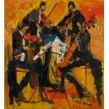 Aleksander Jeremic Cibe (1925-2008) String quartet, signed bottom right and verso with label,
