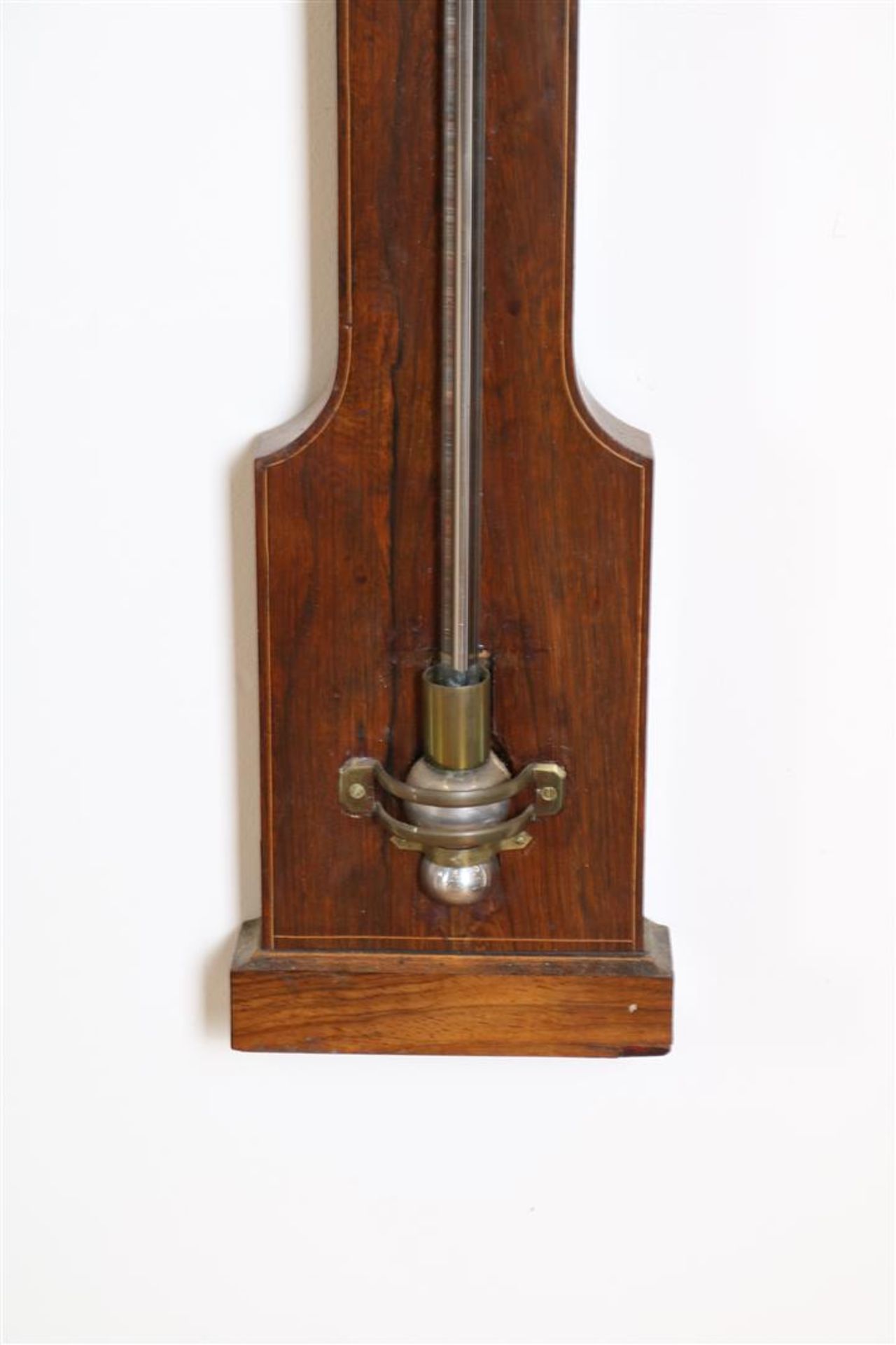 Stick barometer with mercury barometer, mercury thermometer and painted scale plate, address - Image 3 of 4