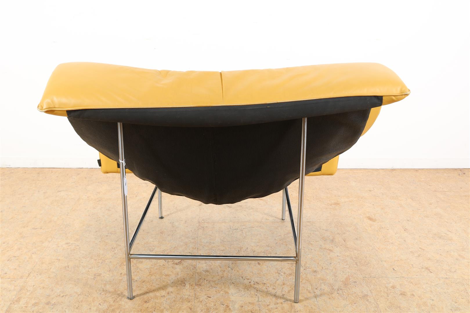 Chrome-plated design chair with yellow leather cushion, designer Gerard van den Berg for Montis, - Image 3 of 5
