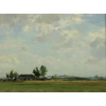 Adrianus Johannes Groenewegen (1874-1963) Landscape with farm, signed bottom right, oil on board, 21