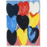 Jan Cremer (1940-) Composition with hearts, signed and dated lower right '96, lithograph 200/200, 75