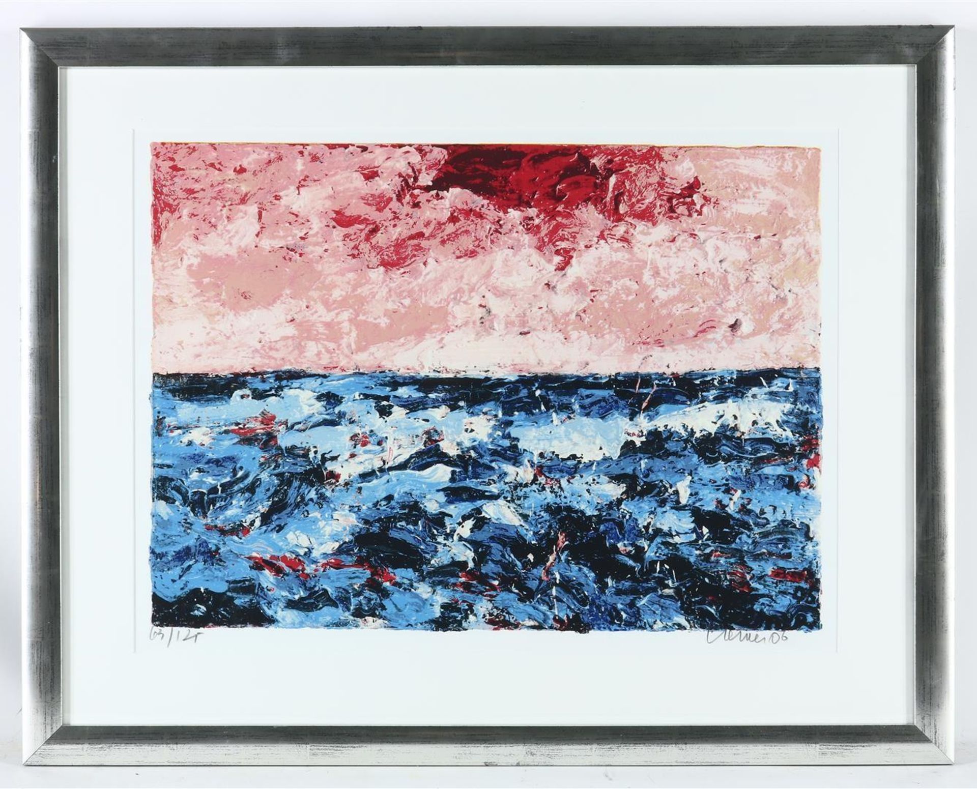 Jan Cremer (1940-) Seascape with sunset sky, signed lower right and dated '06, screen print 63/125 - Image 2 of 5