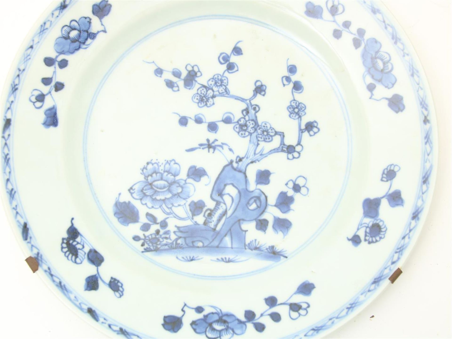 Set porcelain plates, decorated in blue with flowering shrubs, China 18th centur - Bild 5 aus 8