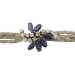 White gold bracelet set with sapphire/diamond