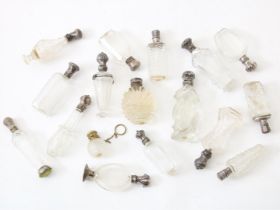 Lot of 17 cut crystal perfume bottles