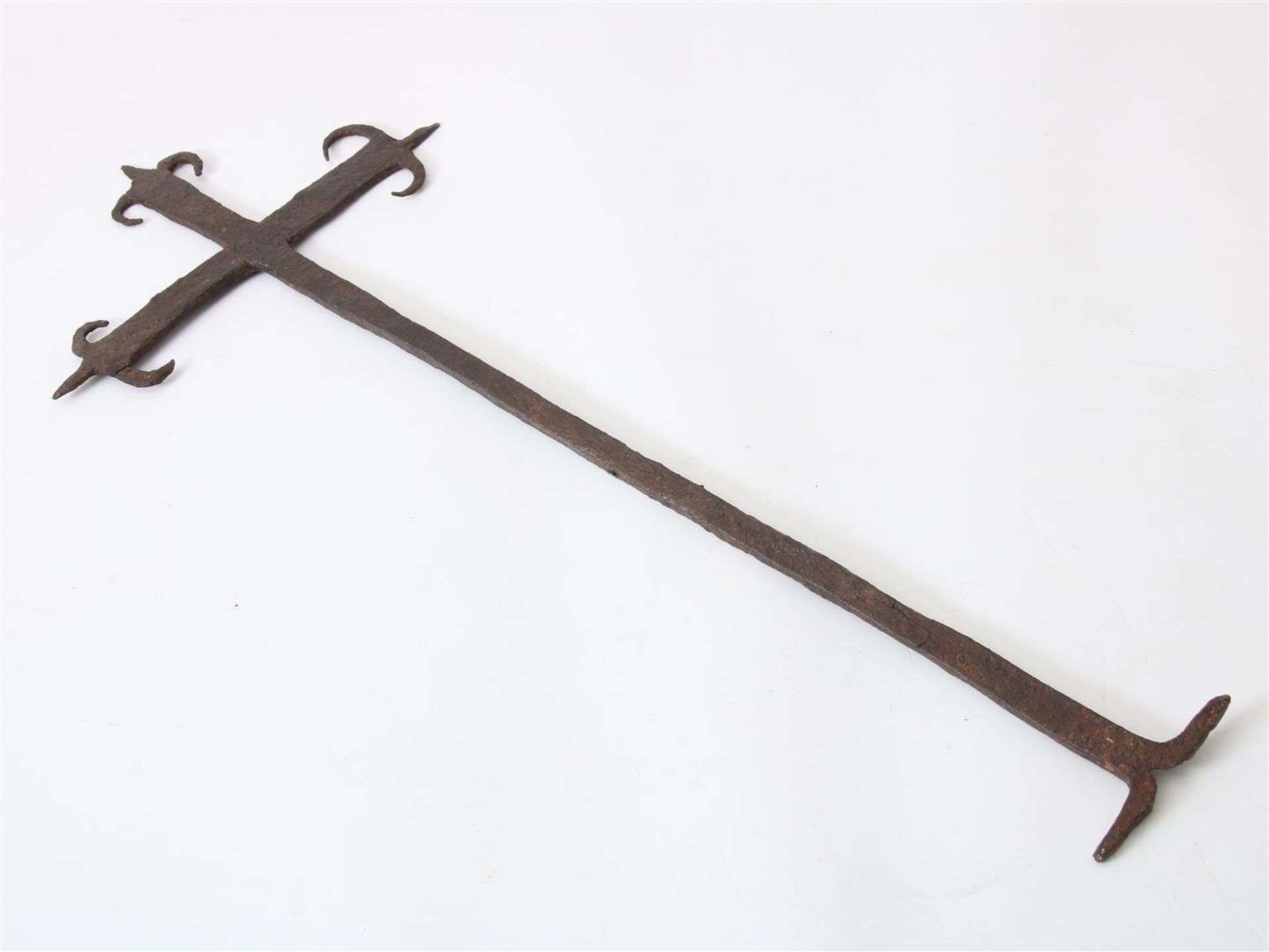 Wrought iron field cross, probably Spain, 18th century, height 80 cm.