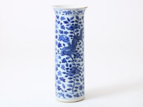 Porcelain vase blue decorated with dragon