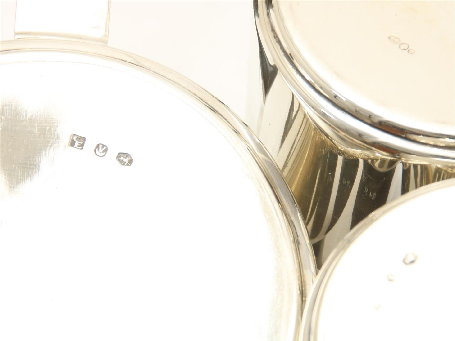 Silver Art Deco tea set with ebony handle and knob, grade 835/000, designer mark: "CE": Christa - Image 3 of 7