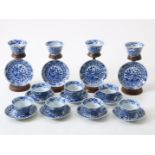 Set of 12 cups and 11 saucers, China 