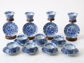 Set of 12 cups and 11 saucers, China 