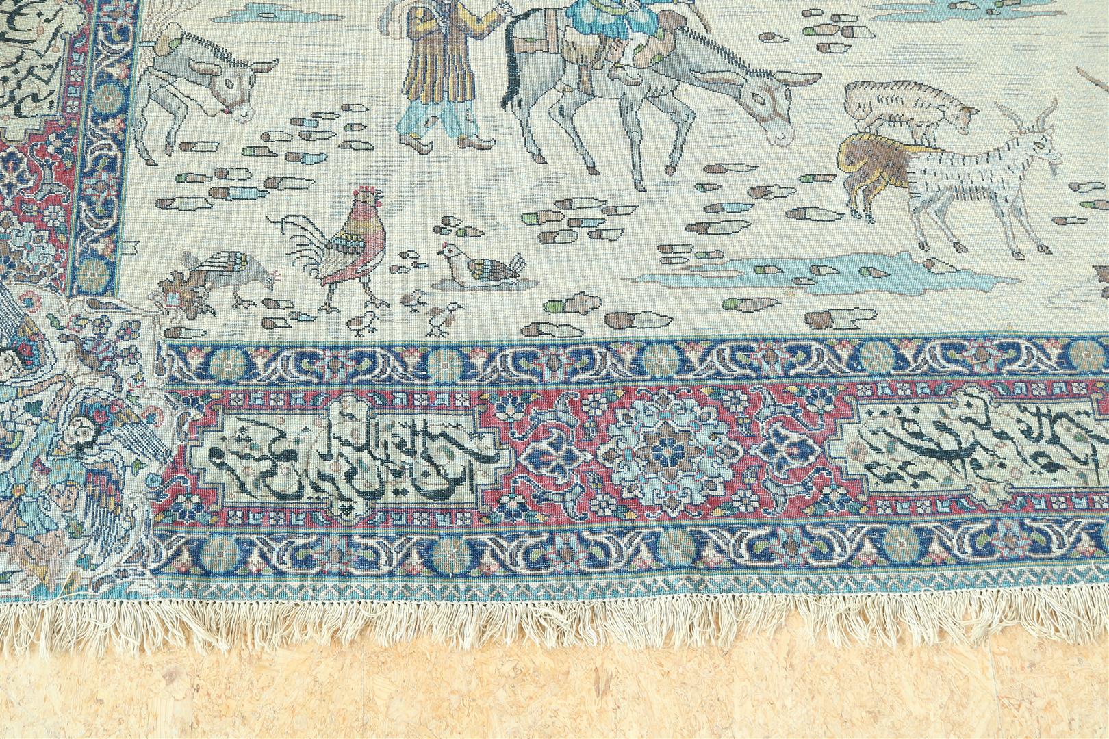 Wool and cotton tapestry, Tabriz, origin Azerbaijan Northwest Persia, with decor of Persian - Image 13 of 14