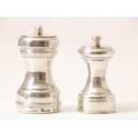 Lot with 2 silver spice mills