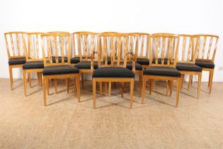 Series of 14 oak chairs