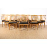 Series of 14 oak chairs