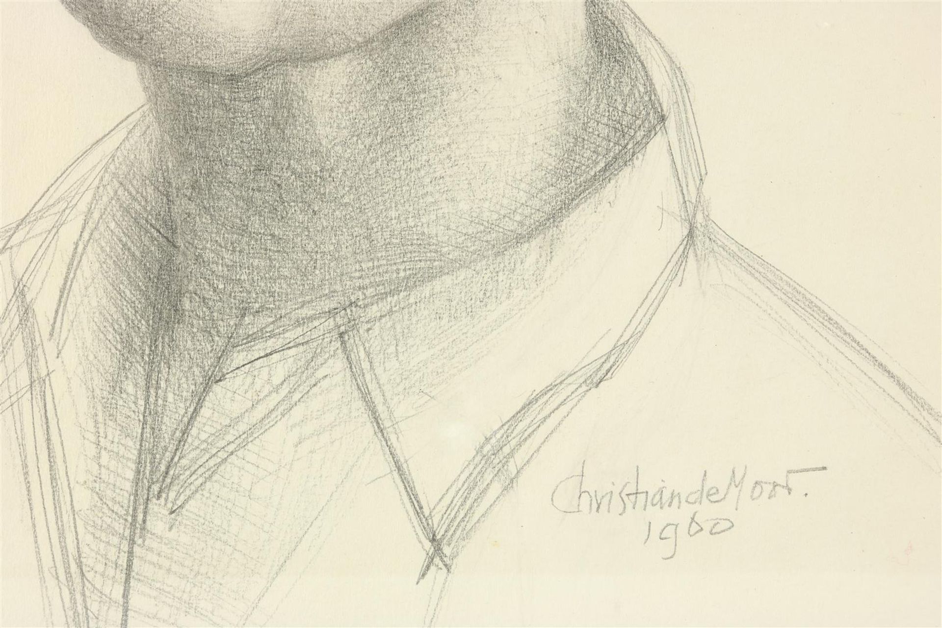 Christian de Moor (1899-1981) Self-portrait, signed and dated 1960 lower right. pencil drawing, 55 x - Image 3 of 4