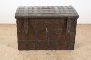 Oak iron-lined money box or Armada