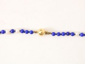 Lapis with freshwater pearl set