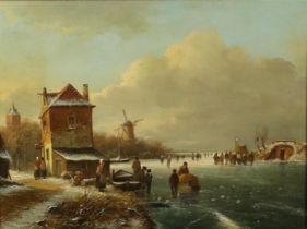 Dutch winter, signed 'A. Koekkoek' 19th century