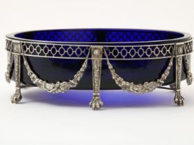 Blue jardiniere in silver mount