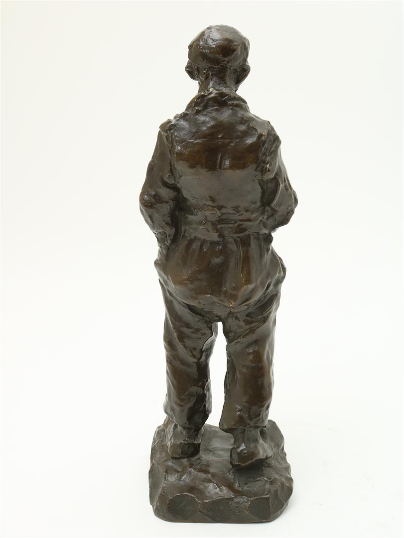 "Charles" Henri Marie van Wijk (1875-1917) Bronze sculpture of a fisherman with a pipe in his mouth, - Image 4 of 6