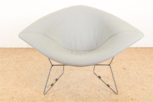 gray design chair, Harry Bertoia for Knoll (1952).