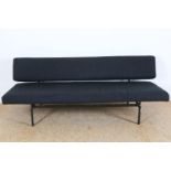 Martin Visser, sofa bed with anthracite gray wool upholstery and black base, BR02 for Spectrum, 70 x
