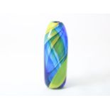 Multicolored glass vase from Kosta Boda