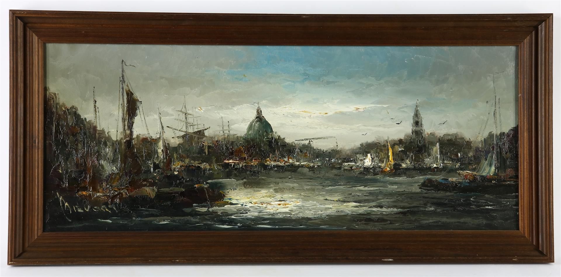 John (Jan) Bevort (1917-1996) Cityscape Amsterdam, canvas. - Image 2 of 4