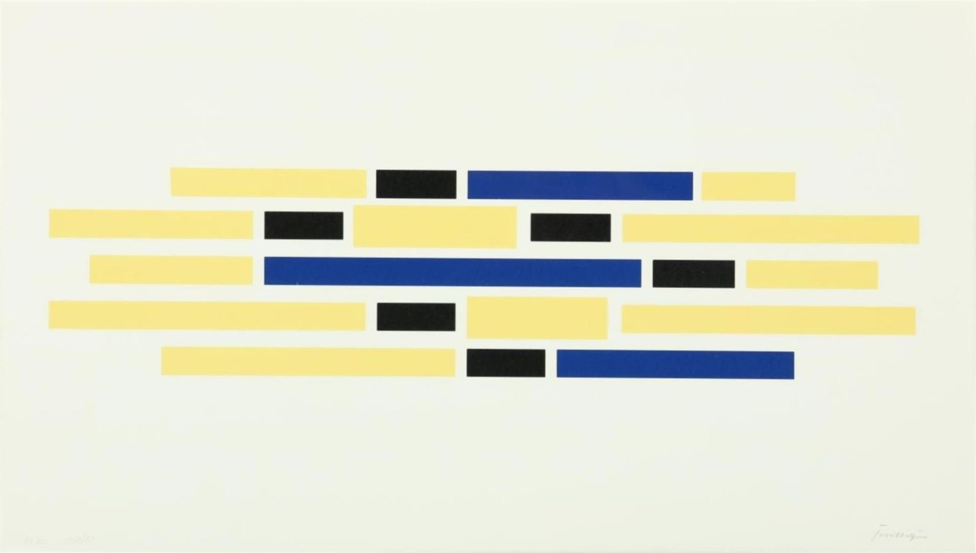 Joost Baljeu (1925-1991) 'Light space', composition in yellow/blue, signed lower left and dated