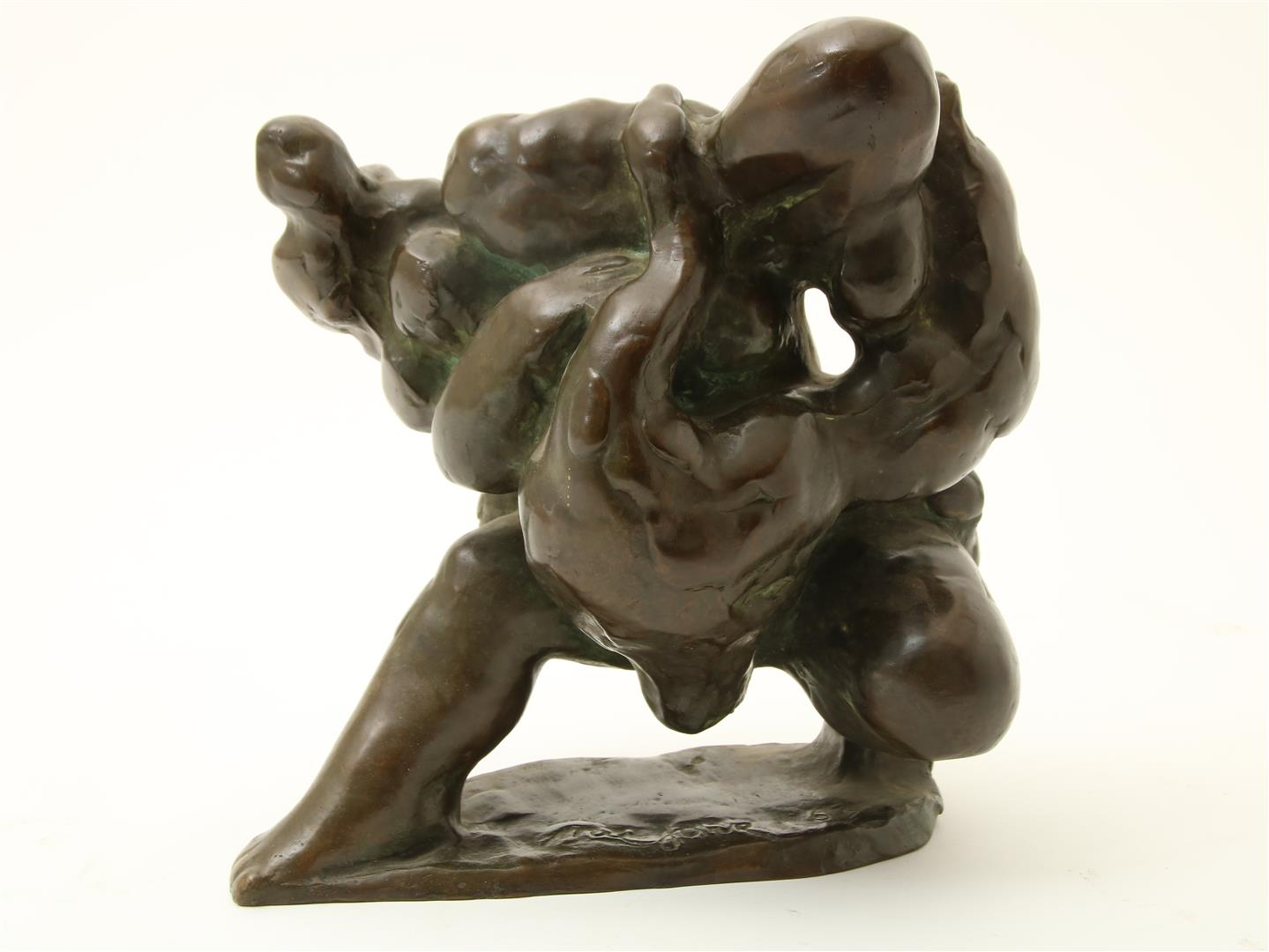 Nic Jonk (1928-1994) Leda and the Swan, bronze, signed, 27 x 25 x 17 cm.