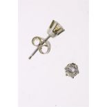 White gold stud earrings set with brilliant cut diamond approx. 0.30 ct. 585/000