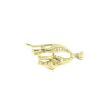 Yellow gold panther pendant set with diamonds, approximately 0.15 ct., grade 585/000, gross weight