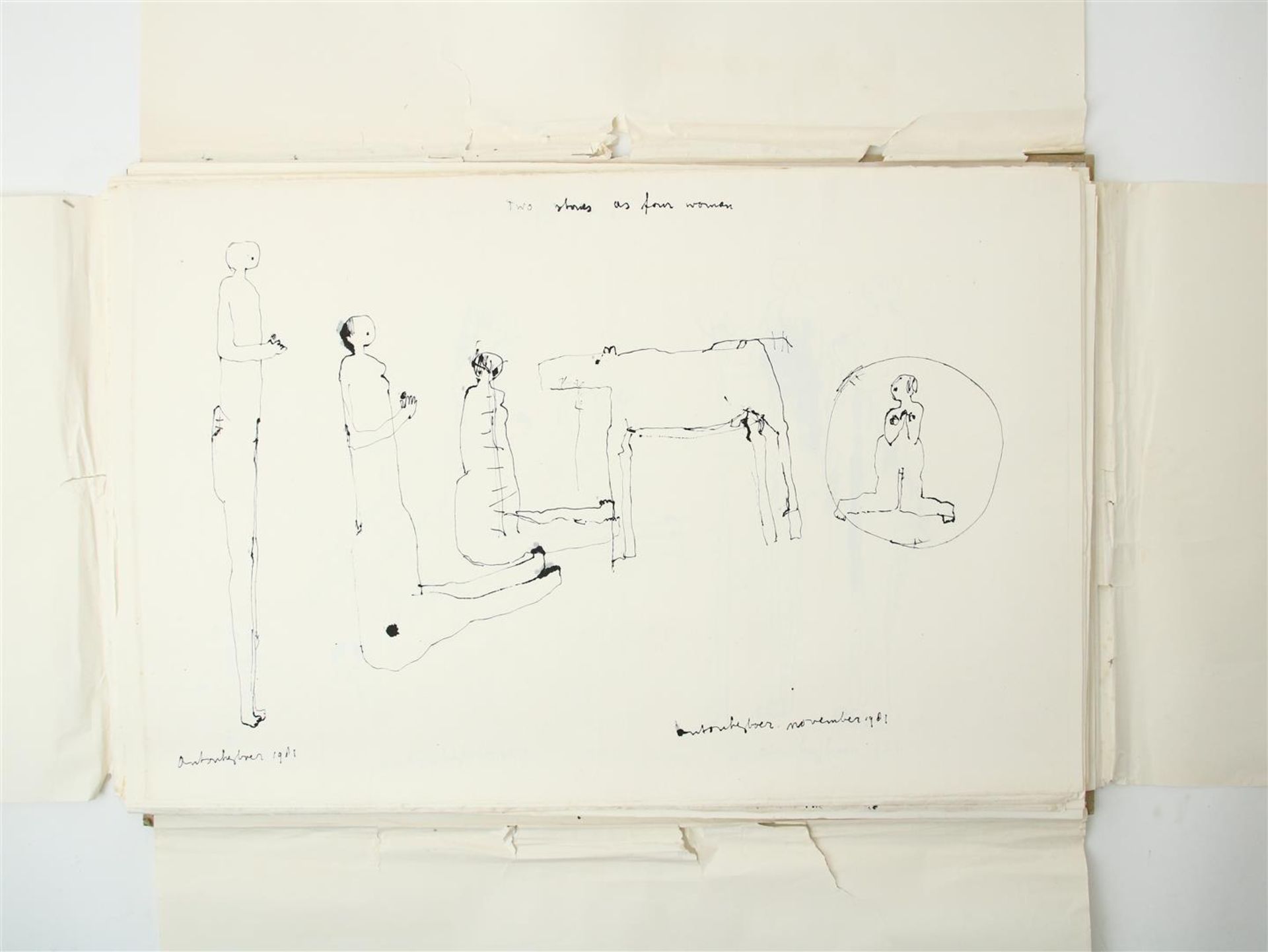 Anton Heyboer (1924-2005) Folder with 61 unique drawings, all signed and dated, Indian ink / - Image 13 of 29