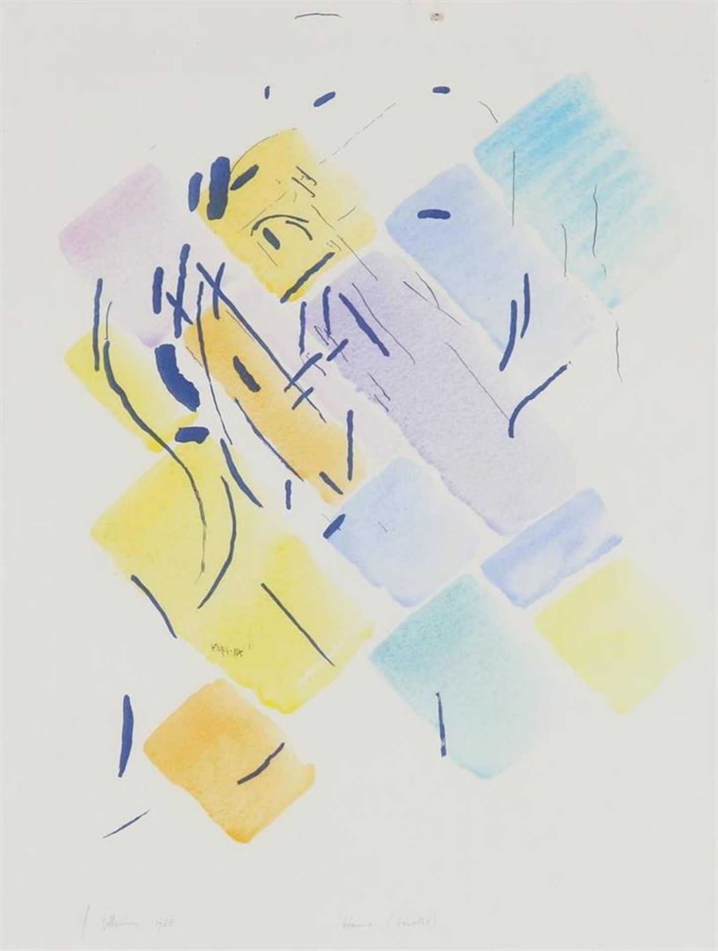 Jaap (Jacob) Hillenius (1934-1999) Abstract composition, signed and dated 1985 lower left. Colored