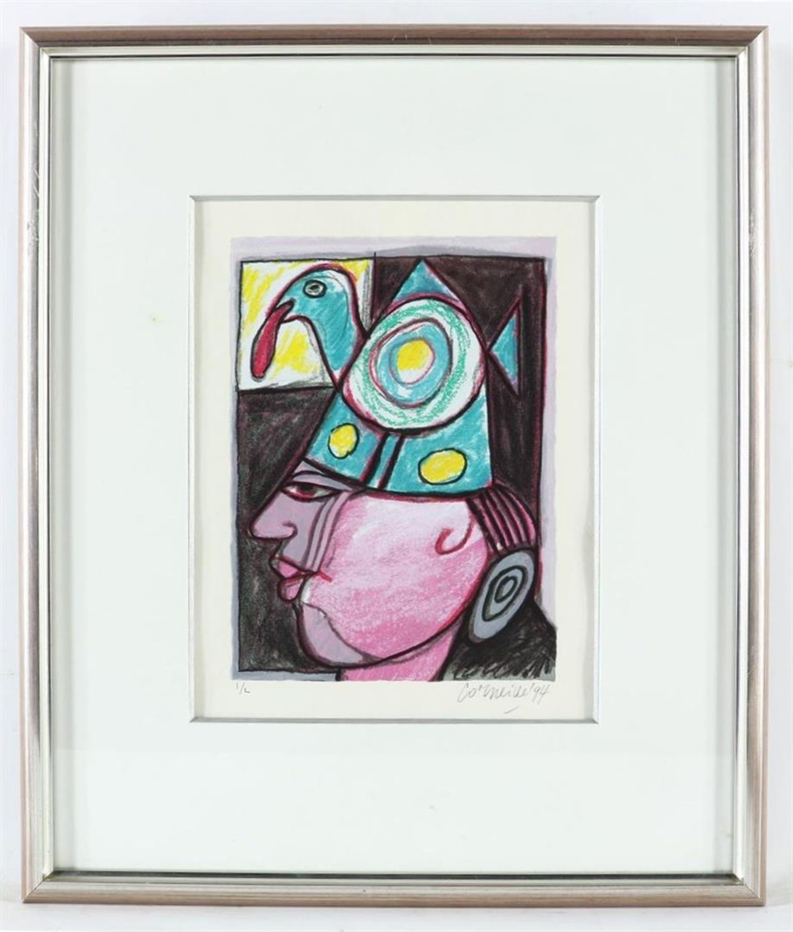 Corneille (Cornelis Guillaume van Beverloo) (1922-2010) Clown, signed lower right and dated '94, - Image 2 of 4