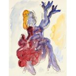 Jan Sierhuis (1928-2023) Flamenco dancer, signed lower right and dated '88, watercolor 65 x 50 cm.