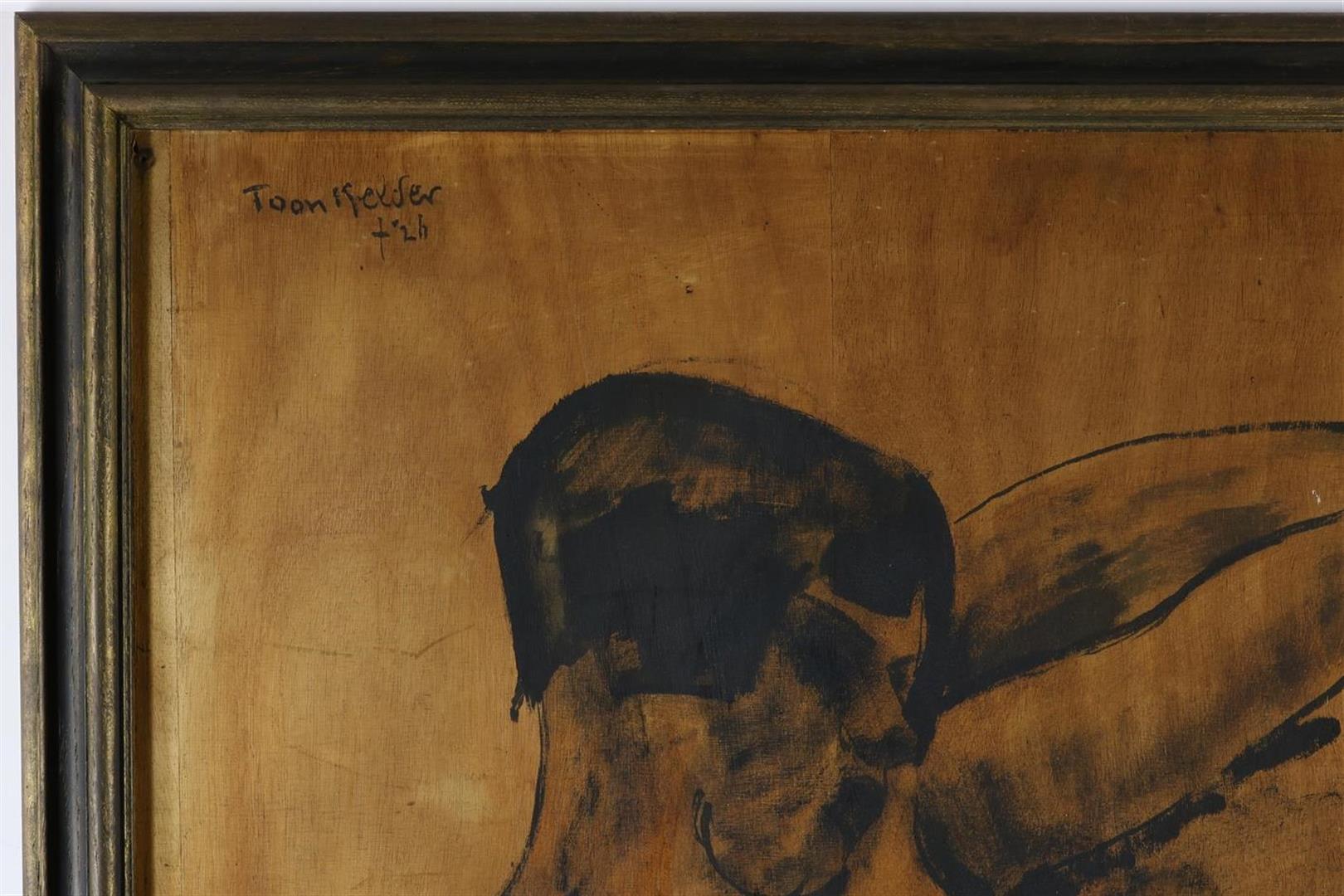 Toon Kelder (1894-1973) Seated nude, signed and dated upper left "'26", board. Origin: Royal Art - Image 3 of 4