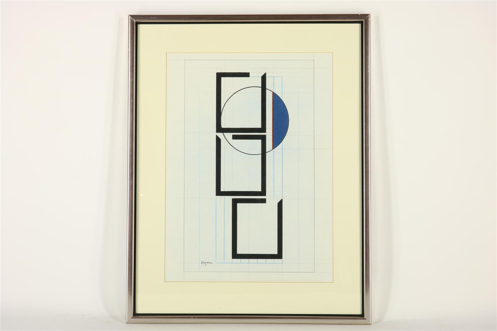 Wilhelmus Friedrich Sinemus (1903-1987) Abstract composition, signed bottom left "Sinemus.", mixed - Image 2 of 4