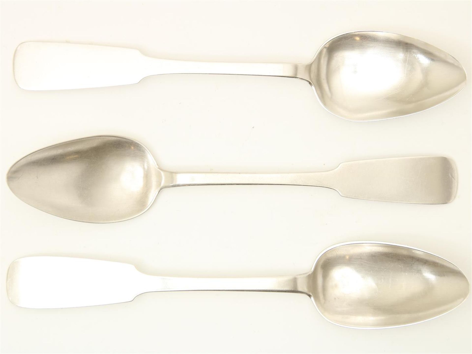 Three silver Baltic Sea spoons, used as a gift when a freight agreement was concluded, name of the