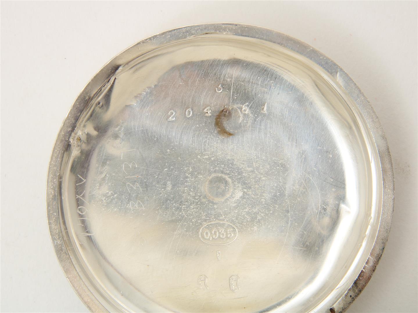 Pocket watch, in silver case, address: J.B. Yabsley / London, grade 935/000, numbered: 204861, - Image 2 of 2