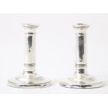 A pair of silver candlesticks, Birmingham, England, 1908 