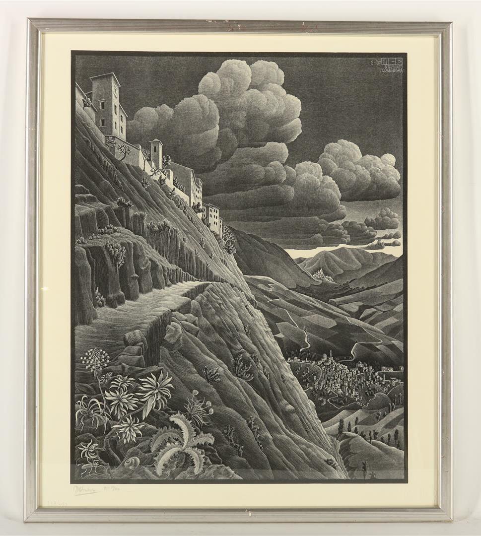After: Escher, Maurits Cornelis. Italian landscape, signed and numbered in the print, litho/ - Image 2 of 4